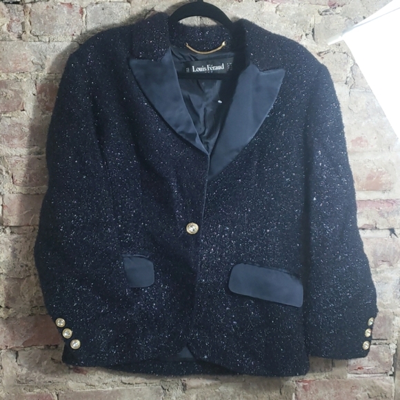 Louis Feraud ladies blazer navy blue size 6 - Picture 1 of 7